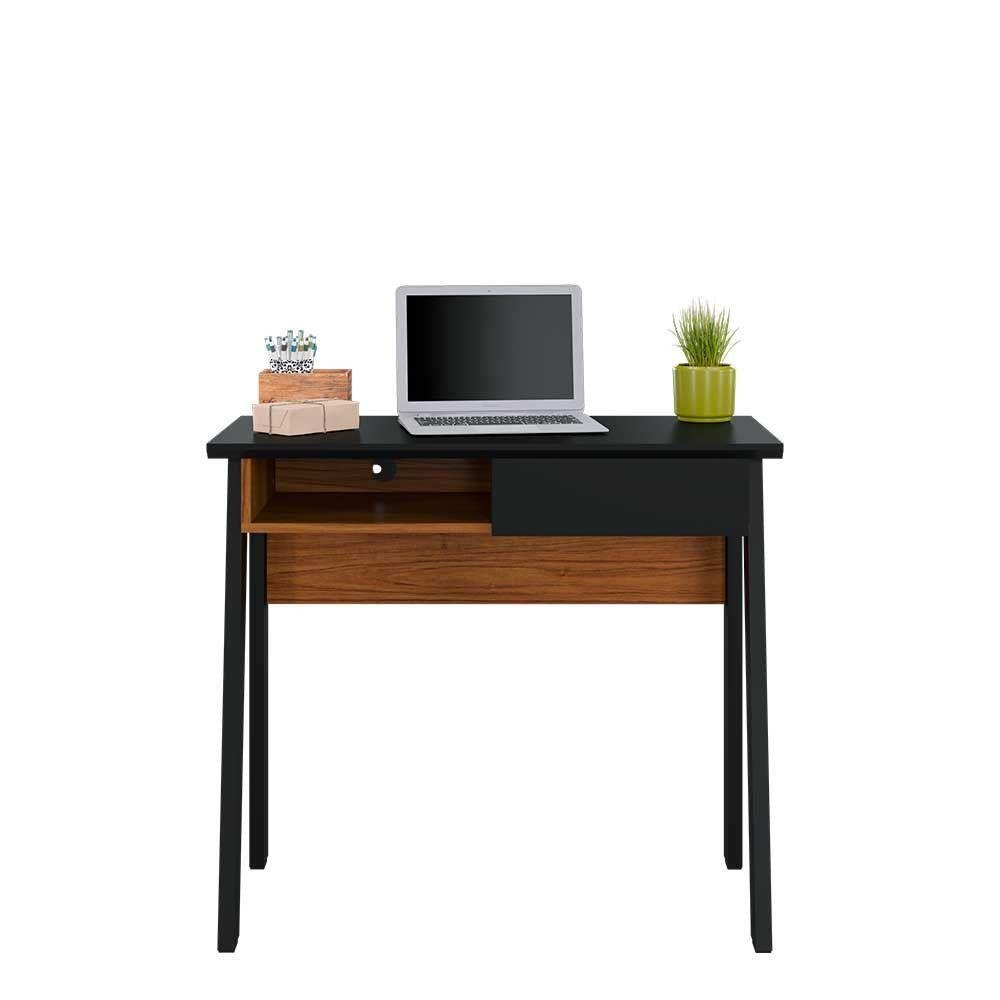 Bancada De Estudo Click 90 Cm 1 Gaveta Preto Tauari Nobre | MadeiraMadeira