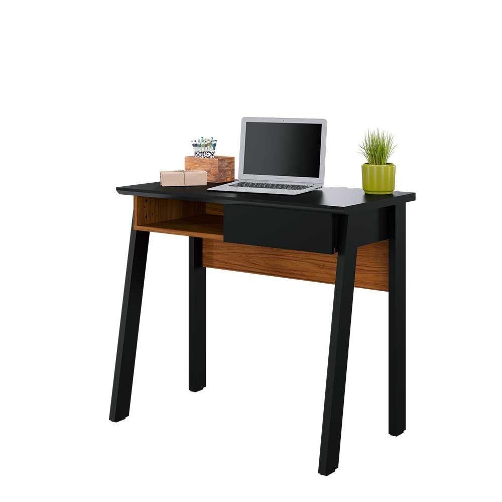 Bancada De Estudo Click 90 Cm 1 Gaveta Preto Tauari Nobre | MadeiraMadeira