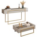 Ver imagem 2 de Kit Aparador e Mesa de Centro para Sala de Estar Pés Industrial Malika D05 Bali - Lyam Decor