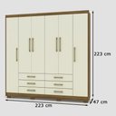Ver imagem 4 de Guarda Roupa 6 Portas Canadá Nature/champanhe - Vila Rica