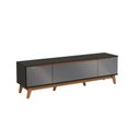Ver imagem 2 de Rack Kappesberg 3 Portas Preto Fosco/chumbo 180cm