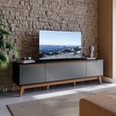 Ver imagem 1 de Rack Kappesberg 3 Portas Preto Fosco/chumbo 180cm