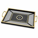 Ver imagem 4 de Bandeja Decorativa Preta com Branco e Dourado 30x45 cm
