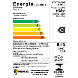 Ventilador de Teto Noronha Preto Com 3 Pás de MDF 220V+Controle Ventex - 5