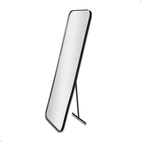 Espelho Orgânico Retangular 36x146cm com Suporte de Chão Decorativo Sala Banheiro Quarto