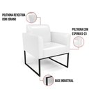 Ver imagem 2 de Kit 2 Poltronas Base Industrial Preto Marisa Corano Branco D03 - D'Rossi