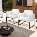 Ver imagem 6 de Kit 2 Poltronas Base Industrial Preto Marisa Corano Branco D03 - D'Rossi