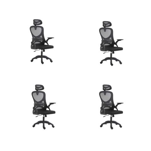 Kit 4 Cadeiras Escritório Presidente Home Office Mesh Columbus Rivatti