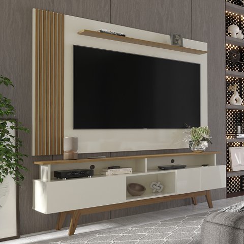 Rack com Painel Ripado para Tv até 70 Polegadas 2 Gavetas Grécia 180cm
