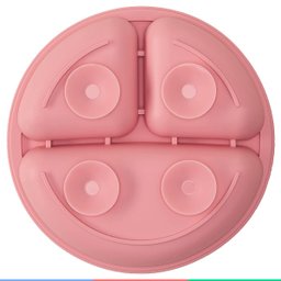 Prato de Silicone Bebe Alimentação Infantil +6 Meses c/ Ventosas 3 Divisórias Rosa Buba Prato - Prat - 7