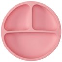 Ver imagem 1 de Prato de Silicone Bebe Alimentação Infantil +6 Meses c/ Ventosas 3 Divisórias Rosa Buba Prato - Prat