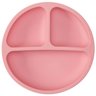 Prato de Silicone Bebe Alimentação Infantil +6 Meses c/ Ventosas 3 Divisórias Rosa Buba Prato - Prat - 1