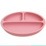 Prato de Silicone Bebe Alimentação Infantil +6 Meses c/ Ventosas 3 Divisórias Rosa Buba Prato - Prat - 5