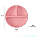 Ver imagem 4 de Prato de Silicone Bebe Alimentação Infantil +6 Meses c/ Ventosas 3 Divisórias Rosa Buba Prato - Prat
