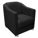 Ver imagem 5 de Poltrona Decorativa Tilla para Sala e Escritório Suede Preto