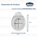 Ver imagem 4 de Assento Vaso Sanitário Deca Oval Convencional Plus Smart Depot Fechamento Soft Close Branco
