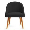 Ver imagem 4 de Kit 06 Cadeiras Poltrona de Jantar Luna Suede Pés Palito Castanho - Pallazio:Preto