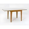 Mesa De Jantar Extensível 0.80 a 1.20 Com Vidro Pés Madeira Tock:IMBUIA/OFF WHITE - 2