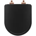 Ver imagem 1 de Assento Sanitário Poliéster Soft Close Nexo Onix (Preto Fosco) para Vaso Roca com Ferragem Rose