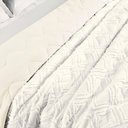 Ver imagem 6 de Kit Cobre Leito Colcha Adele Casal Padrão Dupla Face Micropercal 300 Fios 3 Peças - Branco Off