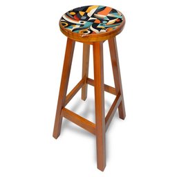Banqueta S/ Encosto Mel Estampada Kz0367 - 1