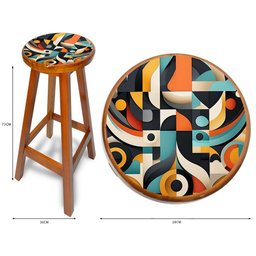 Banqueta S/ Encosto Mel Estampada Kz0367 - 2