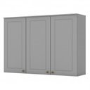 Ver imagem 2 de Armário Aéreo 3 portas 120cm Americana Cinza - Móveis Henn