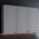 Ver imagem 1 de Armário Aéreo 3 portas 120cm Americana Cinza - Móveis Henn