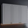 Armário Aéreo 3 portas 120cm Americana Cinza - Móveis Henn - 1