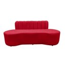 Ver imagem 4 de Sofá 3 Lugares Orgânico Curvo Madrid 180cm Veludo Vermelho