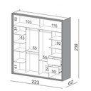 Ver imagem 4 de Guarda Roupa Casal 223cm 2 Portas de Correr 100% MDF TW602 Off White - Dalla Costa