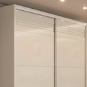 Ver imagem 3 de Guarda Roupa Casal 223cm 2 Portas de Correr 100% MDF TW602 Off White - Dalla Costa