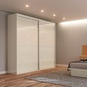 Ver imagem 2 de Guarda Roupa Casal 223cm 2 Portas de Correr 100% MDF TW602 Off White - Dalla Costa