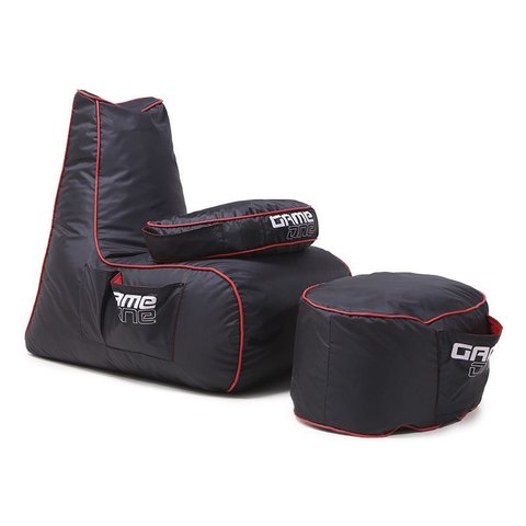 Kit Puff Gamer Pro Game One - Pufe 3 em 1 com Almofada + Apoio para Os Pés | Tecido Impermeável