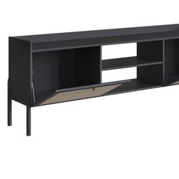 Rack 2 Portas 183cm Palhinha Pé Madeira 27930 Oslo Artesano - Nero/preto - 6