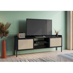 Rack 2 Portas 183cm Palhinha Pé Madeira 27930 Oslo Artesano - Nero/preto - 8