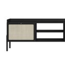 Ver imagem 3 de Rack 2 Portas 183cm Palhinha Pé Madeira 27930 Oslo Artesano - Nero/preto