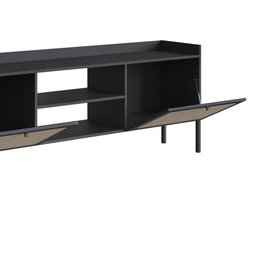 Rack 2 Portas 183cm Palhinha Pé Madeira 27930 Oslo Artesano - Nero/preto - 5