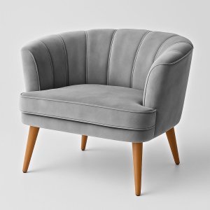 Poltrona Moderna Tecido Veludo para Sala de Espera Pés Palito Resistente