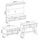 Ver imagem 7 de Conjunto Sala Painel P/ Tv até 72 com 2 Portas, Aparador 2 Gavetas, Mesa de Centro Cinamomo/off Whit
