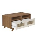 Ver imagem 4 de Conjunto Sala Painel P/ Tv até 72 com 2 Portas, Aparador 2 Gavetas, Mesa de Centro Cinamomo/off Whit