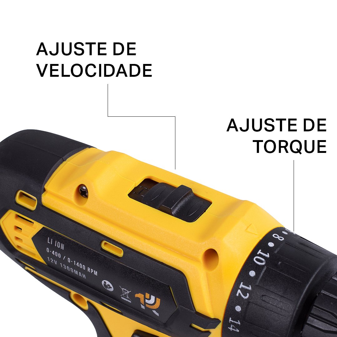 Parafusadeira e Furadeira a Bateria 12v sem Fio Bivolt Hw1045 Hawk - 9