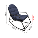 Ver imagem 7 de Cadeira Balanço Sossego Almofada Impermeável Pés C/ Proteção:azul Marinho Noite