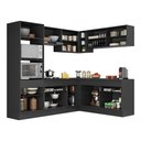 Ver imagem 6 de Armário de Cozinha Completa de Canto com Rodapé Veneza Multimóveis MP2099.898 Preto/Branco