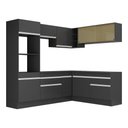 Ver imagem 7 de Armário de Cozinha Completa de Canto com Rodapé Veneza Multimóveis MP2099.898 Preto/Branco