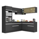 Ver imagem 3 de Armário de Cozinha Completa de Canto com Rodapé Veneza Multimóveis MP2099.898 Preto/Branco