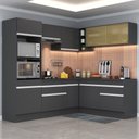 Ver imagem 2 de Armário de Cozinha Completa de Canto com Rodapé Veneza Multimóveis MP2099.898 Preto/Branco