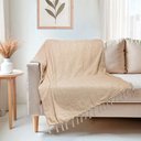 Ver imagem 1 de Manta em Algodão 1,40 X 2,30 Mesclado Caramelo/cru