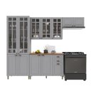Ver imagem 2 de Armário de Cozinha Modulada Compacta Fidelitá Nara 100% MDF 4 Peças 280cm 12 Portas 2 Gavetas com