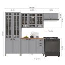 Ver imagem 4 de Armário de Cozinha Modulada Compacta Fidelitá Nara 100% MDF 4 Peças 280cm 12 Portas 2 Gavetas com